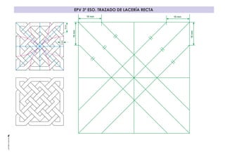 EPV 3º ESO. TRAZADO DE LACERÍA RECTA
16mm
16mm
16 mm 16 mm
16mm
6mm
 