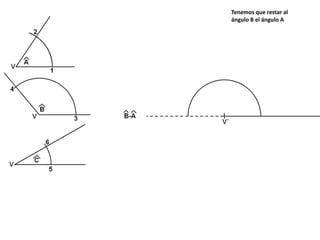 Tenemos que restar al
ángulo B el ángulo A
 