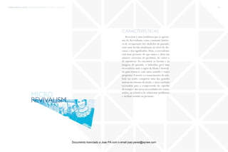 trends research center fashion trend report 2014 129micro > revivalism
Revivalism é uma tendência que se aproxi-
ma do Revivalismo como constante históri-
ca de recuperação dos símbolos do passado,
com uma devida atualização ao nível do dis-
curso e dos significados. Hoje, o revivalismo
está mais presente do que nunca e afeta um
número crescente de produtos, de visões e
de narrativas. Ao encontrar as formas e as
imagens do passado, o indivíduo gera uma
recorrência onde o signo da Moda é destruí-
do para renascer com outro sentido e outro
propósito.A morte e o renascimento do sím-
bolo no estilo compõem uma das grandes
marcas no sistema da moda, e uma condição
necessária para a compreensão do espírito
do tempo e das novas necessidades do consu-
midor, na tentativa de solucionar problemas
e atribuir sentido ao presente.
características
revivalism
micro
Documento licenciado a Joao PA com o email joao.peres@ayrww.com
 