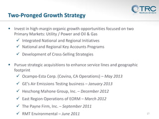 Two-Pronged Growth Strategy
 Invest in high-margin organic growth opportunities focused on two
Primary Markets: Utility /...