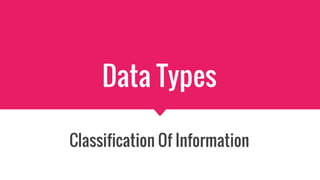 Data Types | PPT