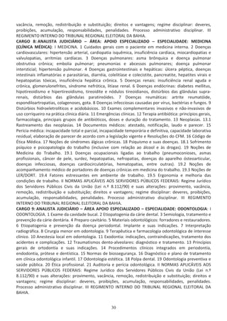 ǀĂĐąŶĐŝĂ͕ ƌĞŵŽĕĆŽ͕ ƌĞĚŝƐƚƌŝďƵŝĕĆŽ Ğ ƐƵďƐƚŝƚƵŝĕĆŽ͖ ĚŝƌĞŝƚŽƐ Ğ ǀĂŶƚĂŐĞŶƐ͖ ƌĞŐŝŵĞ ĚŝƐĐŝƉůŝŶĂƌ͗ ĚĞǀĞƌĞƐ͕
ƉƌŽŝďŝĕƁĞƐ͕ ĂĐƵŵƵůĂĕĆŽ͕ ƌĞƐƉŽŶƐĂďŝůŝĚĂĚĞƐ͕ ƉĞŶĂůŝĚĂĚĞƐ͘ WƌŽĐĞƐƐŽ ĂĚŵŝŶŝƐƚƌĂƚŝǀŽ ĚŝƐĐŝƉůŝŶĂƌ͘ ///
Z'/DEdK /EdZEK K dZ/hE  Z'/KE  /dKZ    ,/ ͘
 Z'K ϴ͗ E /^d :h// Z/K ʹ Z ͗ WK/K ^W/ / K ʹ ^W/ / ͗ D//E
;1E/ D/ Ϳ͗ / D//E ͘ ϭ ƵŝĚĂĚŽƐ ŐĞƌĂŝƐ ĐŽŵ Ž ƉĂĐŝĞŶƚĞ Ğŵ ŵĞĚŝĐŝŶĂ ŝŶƚĞƌŶĂ͘ Ϯ ŽĞŶĕĂƐ
ĐĂƌĚŝŽǀĂƐĐƵůĂƌĞƐ͗ ŚŝƉĞƌƚĞŶƐĆŽ ĂƌƚĞƌŝĂů͕ ĐĂƌĚŝŽƉĂƚŝĂ ŝƐƋƵġŵŝĐĂ͕ ŝŶƐƵĨŝĐŝġŶĐŝĂ ĐĂƌĚşĂĐĂ͕ ŵŝŽĐĂƌĚŝŽƉĂƚŝĂƐ Ğ
ǀĂůǀƵůŽƉĂƚŝĂƐ͕ ĂƌƌŝƚŵŝĂƐ ĐĂƌĚşĂĐĂƐ͘ ϯ ŽĞŶĕĂƐ ƉƵůŵŽŶĂƌĞƐ͗ ĂƐŵĂ ďƌƀŶƋƵŝĐĂ Ğ ĚŽĞŶĕĂ ƉƵůŵŽŶĂƌ
ŽďƐƚƌƵƚŝǀĂ ĐƌƀŶŝĐĂ͖ ĞŵďŽůŝĂ ƉƵůŵŽŶĂƌ͖ ƉŶĞƵŵŽŶŝĂƐ Ğ ĂďĐĞƐƐŽƐ ƉƵůŵŽŶĂƌĞƐ͖ ĚŽĞŶĕĂ ƉƵůŵŽŶĂƌ
ŝŶƚĞƌƐƚŝĐŝĂů͖ ŚŝƉĞƌƚĞŶƐĆŽ ƉƵůŵŽŶĂƌ͘ ϰ ŽĞŶĕĂƐ ŐĂƐƚƌŽŝŶƚĞƐƚŝŶĂŝƐ Ğ ŚĞƉĄƚŝĐĂƐ͗ ƷůĐĞƌĂ ƉĠƉƚŝĐĂ͕ ĚŽĞŶĕĂƐ
ŝŶƚĞƐƚŝŶĂŝƐ ŝŶĨůĂŵĂƚſƌŝĂƐ Ğ ƉĂƌĂƐŝƚĄƌŝĂƐ͕ ĚŝĂƌƌĠŝĂ͕ ĐŽůĞůŝƚşĂƐĞ Ğ ĐŽůĞĐŝƐƚŝƚĞ͕ ƉĂŶĐƌĞĂƚŝƚĞ͕ ŚĞƉĂƚŝƚĞƐ ǀŝƌĂŝƐ Ğ
ŚĞƉĂƚŽƉĂƚŝĂƐ ƚſǆŝĐĂƐ͕ ŝŶƐƵĨŝĐŝġŶĐŝĂ ŚĞƉĄƚŝĐĂ ĐƌƀŶŝĐĂ͘ ϱ ŽĞŶĕĂƐ ƌĞŶĂŝƐ͗ ŝŶƐƵĨŝĐŝġŶĐŝĂ ƌĞŶĂů ĂŐƵĚĂ Ğ
ĐƌƀŶŝĐĂ͕ ŐůŽŵĞƌƵůŽŶĞĨƌŝƚĞƐ͕ ƐşŶĚƌŽŵĞ ŶĞĨƌſƚŝĐĂ͕ ůŝƚşĂƐĞ ƌĞŶĂů͘ ϲ ŽĞŶĕĂƐ ĞŶĚſĐƌŝŶĂƐ͗ ĚŝĂďĞƚĞƐ ŵĞůůŝƚƵƐ͕
ŚŝƉŽƚŝƌĞŽŝĚŝƐŵŽ Ğ ŚŝƉĞƌƚŝƌĞŽŝĚŝƐŵŽ͕ ƚŝƌĞŽŝĚŝƚĞ Ğ ŶſĚƵůŽƐ ƚŝƌĞŽŝĚŝĂŶŽƐ͕ ĚŝƐƚƷƌďŝŽƐ ĚĂƐ ŐůąŶĚƵůĂƐ ƐƵƉƌĂͲ
ƌĞŶĂŝƐ͕ ĚŝƐƚƷƌďŝŽƐ ĚĂƐ ŐůąŶĚƵůĂƐ ƉĂƌĂƚŝƌĞſŝĚĞƐ͘ ϳ ŽĞŶĕĂƐ ƌĞƵŵĄƚŝĐĂƐ͗ ĂƌƚƌŝƚĞ ƌĞƵŵĂƚſŝĚĞ͕
ĞƐƉŽŶĚŝůŽĂƌƚƌŽƉĂƚŝĂƐ͕ ĐŽůĂŐĞŶŽƐĞƐ͕ ŐŽƚĂ͘ ϴ ŽĞŶĕĂƐ ŝŶĨĞĐĐŝŽƐĂƐ ĐĂƵƐĂĚĂƐ ƉŽƌ ǀşƌƵƐ͕ ďĂĐƚĠƌŝĂƐ Ğ ĨƵŶŐŽƐ͘ ϵ
ŝƐƚƷƌďŝŽƐ ŚŝĚƌŽĞůĞƚƌŽůşƚŝĐŽƐ Ğ ĂĐŝĚŽďĄƐŝĐŽƐ͘ ϭϬ ǆĂŵĞƐ ĐŽŵƉůĞŵĞŶƚĂƌĞƐ ŝŶǀĂƐŝǀŽƐ Ğ ŶĆŽͲŝŶǀĂƐŝǀŽƐ ĚĞ
ƵƐŽ ĐŽƌƌŝƋƵĞŝƌŽ ŶĂ ƉƌĄƚŝĐĂ ĐůşŶŝĐĂ ĚŝĄƌŝĂ͘ ϭϭ ŵĞƌŐġŶĐŝĂƐ ĐůşŶŝĐĂƐ͘ ϭϮ dĞƌĂƉŝĂ ĂŶƚŝďŝſƚŝĐĂ͗ ƉƌŝŶĐşƉŝŽƐ ŐĞƌĂŝƐ͕
ĨĂƌŵĂĐŽůŽŐŝĂ͕ ƉƌŝŶĐŝƉĂŝƐ ŐƌƵƉŽƐ ĚĞ ĂŶƚŝďŝſƚŝĐŽƐ͕ ĚŽƐĞƐ Ğ ĚƵƌĂĕĆŽ ĚŽ ƚƌĂƚĂŵĞŶƚŽ͘ ϭϯ EĞŽƉůĂƐŝĂƐ͘ ϭϯ͘ϭ
ZĂƐƚƌĞĂŵĞŶƚŽ ĚĂƐ ŶĞŽƉůĂƐŝĂƐ͘ ϭϰ ŽĐƵŵĞŶƚŽƐ ŵĠĚŝĐŽƐ͗ ĂƚĞƐƚĂĚŽ͕ ŶŽƚŝĨŝĐĂĕĆŽ͕ ůĂƵĚŽ Ğ ƉĂƌĞĐĞƌ͘ ϭϱ
WĞƌşĐŝĂ ŵĠĚŝĐĂ͗ ŝŶĐĂƉĂĐŝĚĂĚĞ ƚŽƚĂů Ğ ƉĂƌĐŝĂů͕ ŝŶĐĂƉĂĐŝĚĂĚĞ ƚĞŵƉŽƌĄƌŝĂ Ğ ĚĞĨŝŶŝƚŝǀĂ͕ ĐĂƉĂĐŝĚĂĚĞ ůĂďŽƌĂƚŝǀĂ
ƌĞƐŝĚƵĂů͕ ĞůĂďŽƌĂĕĆŽ ĚĞ ƉĂƌĞĐĞƌ ĚĞ ĂĐŽƌĚŽ ĐŽŵ Ă ůĞŐŝƐůĂĕĆŽ ǀŝŐĞŶƚĞ Ğ ZĞƐŽůƵĕƁĞƐ ĚŽ D͘ ϭϲ ſĚŝŐŽ ĚĞ
ƚŝĐĂ DĠĚŝĐĂ͘ ϭϳ EŽĕƁĞƐ ĚĞ ƐşŶĚƌŽŵĞƐ ĄůŐŝĐĂƐ ĐƌƀŶŝĐĂƐ͘ ϭϴ WƐŝƋƵŝƐŵŽ Ğ ƐƵĂƐ ĚŽĞŶĕĂƐ͘ ϭϴ͘ϭ ^ŽĨƌŝŵĞŶƚŽ
ƉƐşƋƵŝĐŽ Ğ ƉƐŝĐŽƉĂƚŽůŽŐŝĂ ĚŽ ƚƌĂďĂůŚŽ ;ŝŶĐůƵƐŝǀĞ ĐŽŵ ƌĞůĂĕĆŽ ĂŽ ĄůĐŽŽů Ğ ăƐ ĚƌŽŐĂƐͿ͘ ϭϵ EŽĕƁĞƐ ĚĞ
DĞĚŝĐŝŶĂ ĚŽ dƌĂďĂůŚŽ͘ ϭϵ͘ϭ ŽĞŶĕĂƐ ŽĐƵƉĂĐŝŽŶĂŝƐ ůŝŐĂĚĂƐ ĂŽ ƚƌĂďĂůŚŽ ;ƉŶĞƵŵŽĐŽŶŝŽƐĞƐ͕ ĂƐŵĂƐ
ƉƌŽĨŝƐƐŝŽŶĂŝƐ͕ ĐąŶĐĞƌ ĚĞ ƉĞůĞ͕ ƐƵƌĚĞǌ͕ ŚĞƉĂƚŽƉĂƚŝĂƐ͕ ŶĞĨƌŽƉĂƚŝĂƐ͕ ĚŽĞŶĕĂƐ ĚŽ ĂƉĂƌĞůŚŽ ſƐƚĞŽĂƌƚŝĐƵůĂƌ͕
ĚŽĞŶĕĂƐ ŝŶĨĞĐĐŝŽƐĂƐ͕ ĚŽĞŶĕĂƐ ĐĂƌĚŝŽĐŝƌĐƵůĂƚſƌŝĂƐ͕ ŚĞŵĂƚŽƉĂƚŝĂƐ͕ ĞŶƚƌĞ ŽƵƚƌĂƐͿ͘ ϭϵ͘Ϯ EŽĕƁĞƐ ĚĞ
ĂĐŽŵƉĂŶŚĂŵĞŶƚŽ ŵĠĚŝĐŽ ĚĞ ƉŽƌƚĂĚŽƌĞƐ ĚĞ ĚŽĞŶĕĂƐ ĐƌƀŶŝĐĂƐ Ğŵ ŵĞĚŝĐŝŶĂ ĚŽ ƚƌĂďĂůŚŽ͘ ϭϵ͘ϯ EŽĕƁĞƐ ĚĞ
ZͬKZd͘ ϭϵ͘ϰ ĂƚŽƌĞƐ ĞƐƚƌĞƐƐĂŶƚĞƐ Ğŵ ĂŵďŝĞŶƚĞ ĚĞ ƚƌĂďĂůŚŽ͘ ϭϵ͘ϱ ƌŐŽŶŽŵŝĂ Ğ ŵĞůŚŽƌŝĂ ĚĂƐ
ĐŽŶĚŝĕƁĞƐ ĚĞ ƚƌĂďĂůŚŽ͘ // EKZD ^ W/ s/^ K^ ^Zs/KZ^ Wj/K^ Z /^͗ ZĞŐŝŵĞ :ƵƌşĚŝĐŽ
ĚŽƐ ^ĞƌǀŝĚŽƌĞƐ WƷďůŝĐŽƐ ŝǀŝƐ ĚĂ hŶŝĆŽ ;Ğŝ Ŷ͘Ǒ ϴ͘ϭϭϮͬϵϬͿ Ğ ƐƵĂƐ ĂůƚĞƌĂĕƁĞƐ͗ ƉƌŽǀŝŵĞŶƚŽ͕ ǀĂĐąŶĐŝĂ͕
ƌĞŵŽĕĆŽ͕ ƌĞĚŝƐƚƌŝďƵŝĕĆŽ Ğ ƐƵďƐƚŝƚƵŝĕĆŽ͖ ĚŝƌĞŝƚŽƐ Ğ ǀĂŶƚĂŐĞŶƐ͖ ƌĞŐŝŵĞ ĚŝƐĐŝƉůŝŶĂƌ͗ ĚĞǀĞƌĞƐ͕ ƉƌŽŝďŝĕƁĞƐ͕
ĂĐƵŵƵůĂĕĆŽ͕ ƌĞƐƉŽŶƐĂďŝůŝĚĂĚĞƐ͕ ƉĞŶĂůŝĚĂĚĞƐ͘ WƌŽĐĞƐƐŽ ĂĚŵŝŶŝƐƚƌĂƚŝǀŽ ĚŝƐĐŝƉůŝŶĂƌ͘ /// Z'/DEdK
/EdZEK K dZ/hE  Z'/KE  /dKZ    ,/ ͘
 Z'K ϵ͗ E /^d :h// Z/K ʹ Z WK/K ^W/ / K ʹ ^W/ / ͗ KKEdKK'/ ͗ /
KKEdKK'/ ͘ ϭ ǆĂŵĞ ĚĂ ĐĂǀŝĚĂĚĞ ďƵĐĂů͘ Ϯ ƚŝŽƉĂƚŽŐĞŶŝĂ ĚĂ ĐĄƌŝĞ ĚĞŶƚĂů͘ ϯ ^ĞŵŝŽůŽŐŝĂ͕ ƚƌĂƚĂŵĞŶƚŽ Ğ
ƉƌĞǀĞŶĕĆŽ ĚĂ ĐĄƌŝĞ ĚĞŶƚĄƌŝĂ͘ ϰ WƌĞƉĂƌŽ ĐĂǀŝƚĄƌŝŽ͘ ϱ DĂƚĞƌŝĂŝƐ ŽĚŽŶƚŽůſŐŝĐŽƐ͗ ĨŽƌƌĂĚŽƌĞƐ Ğ ƌĞƐƚĂƵƌĂĚŽƌĞƐ͘
ϲ ƚŝŽƉĂƚŽŐĞŶŝĂ Ğ ƉƌĞǀĞŶĕĆŽ ĚĂ ĚŽĞŶĕĂ ƉĞƌŝŽĚŽŶƚĂů͘ /ŵƉůĂŶƚĞ Ğ ƐƵĂƐ ŝŶĚŝĐĂĕƁĞƐ͘ ϳ /ŶƚĞƌƉƌĞƚĂĕĆŽ
ƌĂĚŝŽŐƌĄĨŝĐĂ͘ ϴ ŝƌƵƌŐŝĂ ŵĞŶŽƌ Ğŵ ŽĚŽŶƚŽůŽŐŝĂ͘ ϵ dĞƌĂƉġƵƚŝĐĂ Ğ ĨĂƌŵĂĐŽůŽŐŝĂ ŽĚŽŶƚŽůſŐŝĐĂ ĚĞ ŝŶƚĞƌĞƐƐĞ
ĐůşŶŝĐŽ͘ ϭϬ ŶĞƐƚĞƐŝĂ ůŽĐĂů Ğŵ ŽĚŽŶƚŽůŽŐŝĂ͘ ϭϭ ǆŽĚŽŶƚŝĂ͗ ŝŶĚŝĐĂĕƁĞƐ͕ ĐŽŶƚƌĂŝŶĚŝĐĂĕƁĞƐ͕ ƚƌĂƚĂŵĞŶƚŽ ĚŽƐ
ĂĐŝĚĞŶƚĞƐ Ğ ĐŽŵƉůŝĐĂĕƁĞƐ͘ ϭϮ dƌĂƵŵĂƚŝƐŵŽƐ ĚĞŶƚŽͲĂůǀĞŽůĂƌĞƐ͗ ĚŝĂŐŶſƐƚŝĐŽ Ğ ƚƌĂƚĂŵĞŶƚŽ͘ ϭϯ WƌŝŶĐşƉŝŽƐ
ŐĞƌĂŝƐ ĚĞ ŽƌƚŽĚŽŶƚŝĂ Ğ ƐƵĂƐ ŝŶĚŝĐĂĕƁĞƐ͘ ϭϰ WƌŽĐĞĚŝŵĞŶƚŽƐ ĐůşŶŝĐŽƐ ŝŶƚĞŐƌĂĚŽƐ Ğŵ ƉĞƌŝŽĚŽŶƚŝĂ͕
ĞŶĚŽĚŽŶƚŝĂ͕ ƉƌſƚĞƐĞ Ğ ĚĞŶƚşƐƚŝĐĂ͘ ϭϱ EŽƌŵĂƐ ĚĞ ďŝŽƐƐĞŐƵƌĂŶĕĂ͘ ϭϲ ŝĂŐŶſƐƚŝĐŽ Ğ ƉůĂŶŽ ĚĞ ƚƌĂƚĂŵĞŶƚŽ
Ğŵ ĐůşŶŝĐĂ ŽĚŽŶƚŽůſŐŝĐĂ ŝŶĨĂŶƚŝů͘ ϭϳ KĚŽŶƚŽůŽŐŝĂ ĞƐƚĠƚŝĐĂ͘ ϭϴ WŽůƉĂ ĚĞŶƚĂů͘ ϭϵ KĚŽŶƚŽůŽŐŝĂ ƉƌĞǀĞŶƚŝǀĂ Ğ
ƐĂƷĚĞ ƉƷďůŝĐĂ͘ ϮϬ ƚŝĐĂ ƉƌŽĨŝƐƐŝŽŶĂů͘ Ϯϭ ƵĚŝƚŽƌŝĂ Ğ ƉĞƌşĐŝĂ ŽĚŽŶƚŽůſŐŝĐĂ͘ // EKZD ^ W/ s/^ K^
^Zs/KZ^ Wj/K^ Z /^͗ ZĞŐŝŵĞ :ƵƌşĚŝĐŽ ĚŽƐ ^ĞƌǀŝĚŽƌĞƐ WƷďůŝĐŽƐ ŝǀŝƐ ĚĂ hŶŝĆŽ ;Ğŝ Ŷ͘Ǒ
ϴ͘ϭϭϮͬϵϬͿ Ğ ƐƵĂƐ ĂůƚĞƌĂĕƁĞƐ͗ ƉƌŽǀŝŵĞŶƚŽ͕ ǀĂĐąŶĐŝĂ͕ ƌĞŵŽĕĆŽ͕ ƌĞĚŝƐƚƌŝďƵŝĕĆŽ Ğ ƐƵďƐƚŝƚƵŝĕĆŽ͖ ĚŝƌĞŝƚŽƐ Ğ
ǀĂŶƚĂŐĞŶƐ͖ ƌĞŐŝŵĞ ĚŝƐĐŝƉůŝŶĂƌ͗ ĚĞǀĞƌĞƐ͕ ƉƌŽŝďŝĕƁĞƐ͕ ĂĐƵŵƵůĂĕĆŽ͕ ƌĞƐƉŽŶƐĂďŝůŝĚĂĚĞƐ͕ ƉĞŶĂůŝĚĂĚĞƐ͘
WƌŽĐĞƐƐŽ ĂĚŵŝŶŝƐƚƌĂƚŝǀŽ ĚŝƐĐŝƉůŝŶĂƌ͘ /// Z'/DEdK /EdZEK K dZ/hE  Z'/KE  /dKZ  
 ,/ ͘
 