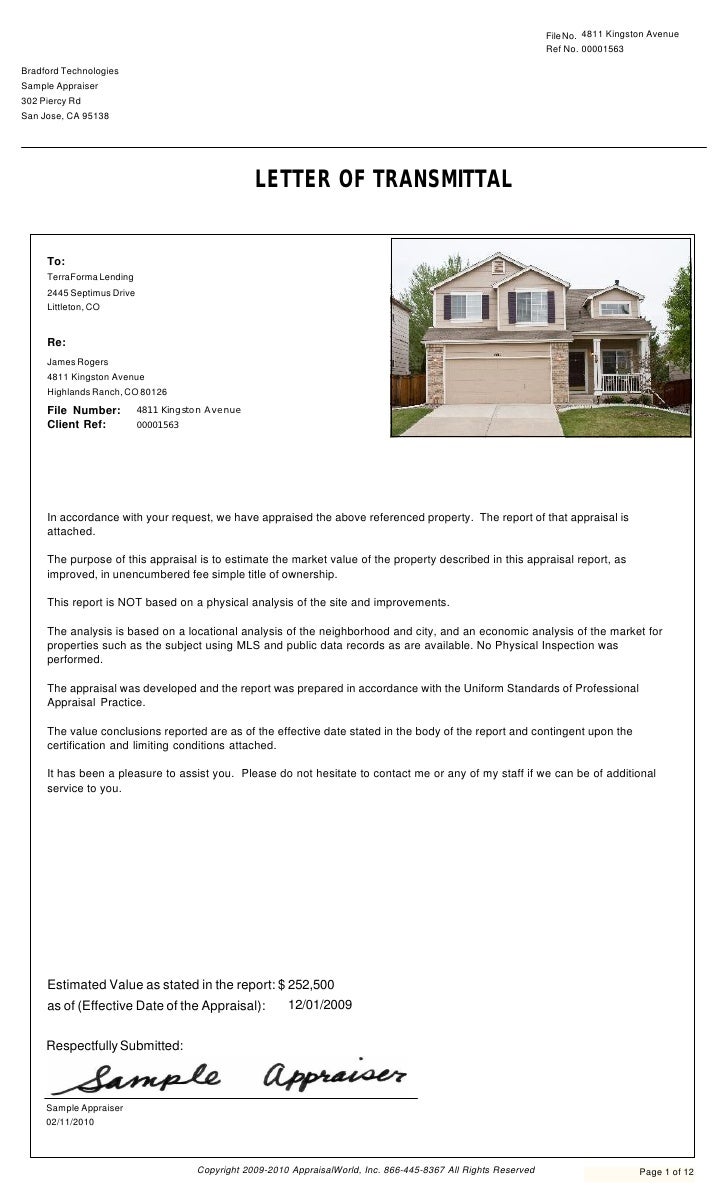Valuation Letter Template