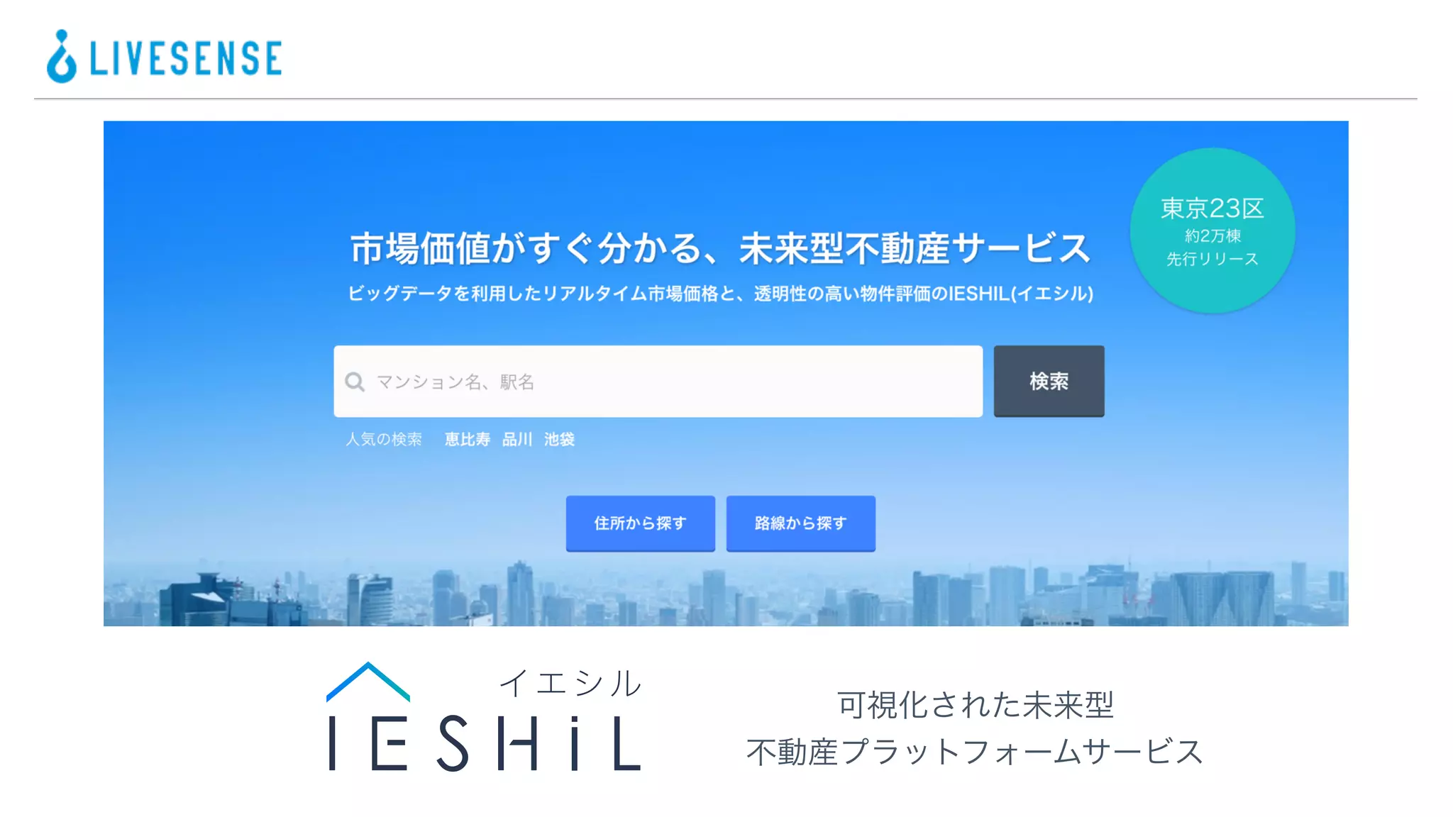 可視化された未来型
不動産プラットフォームサービス
 