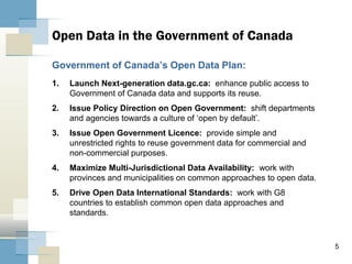 Treasury Board of Canada - Open Government / Open Data in Canada - July ...