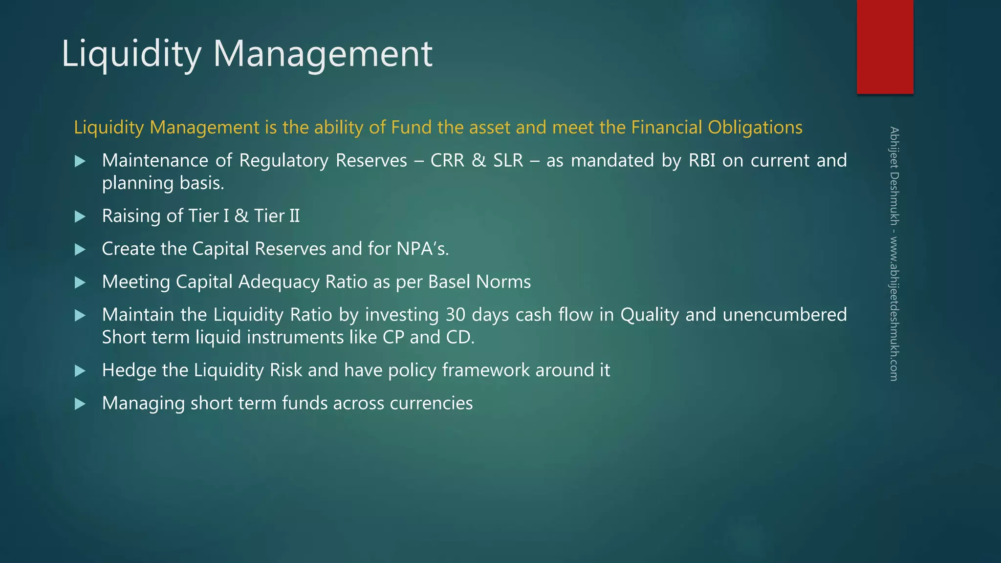 Treasury management – a perspective ssld | PPTX