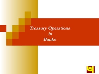 Treasury Operations 
in 
Banks 
 