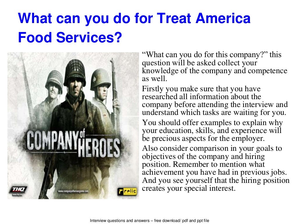 Treat america food services interview questions and answers