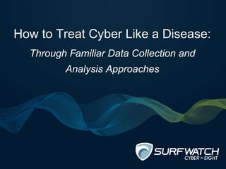 How to Treat Cyber Like a Disease:
Through Familiar Data Collection and
Analysis Approaches
 