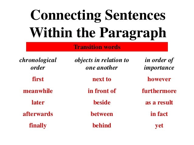 treatment1 chronological order words