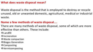 Treatment and Disposal of Solid Waste | PPTX