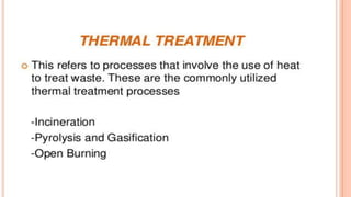 Treatment and Disposal of Solid Waste | PPTX