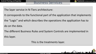 Business Services
The layer service in N-Tiers architecture:
It corresponds to the functional part of the application that...