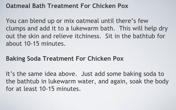 Treatment For Chicken pox