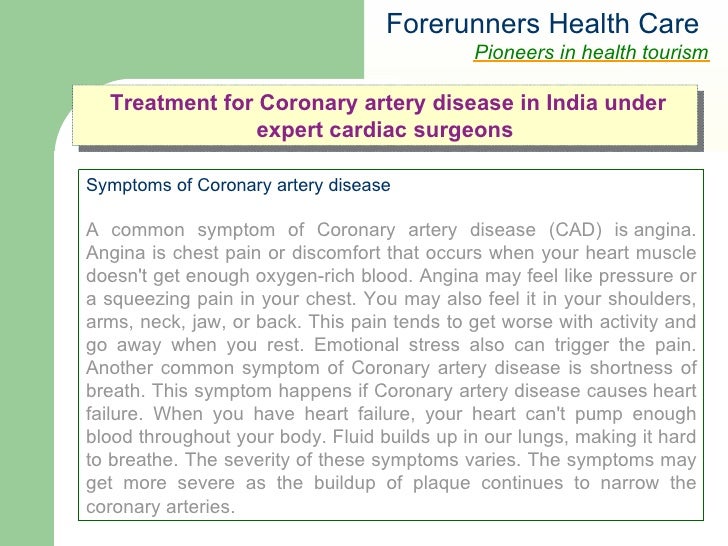 Treatment For Coronary Artery Disease In India Under Expert Cardiac S 