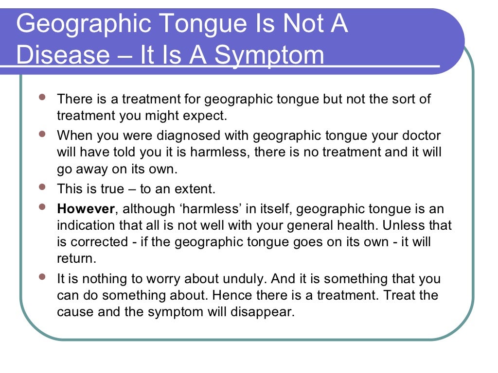 Treatment for geographic tongue