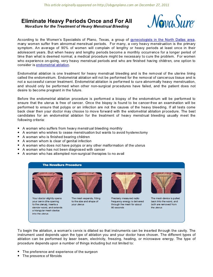 treatment of heavy menstrual bleeding