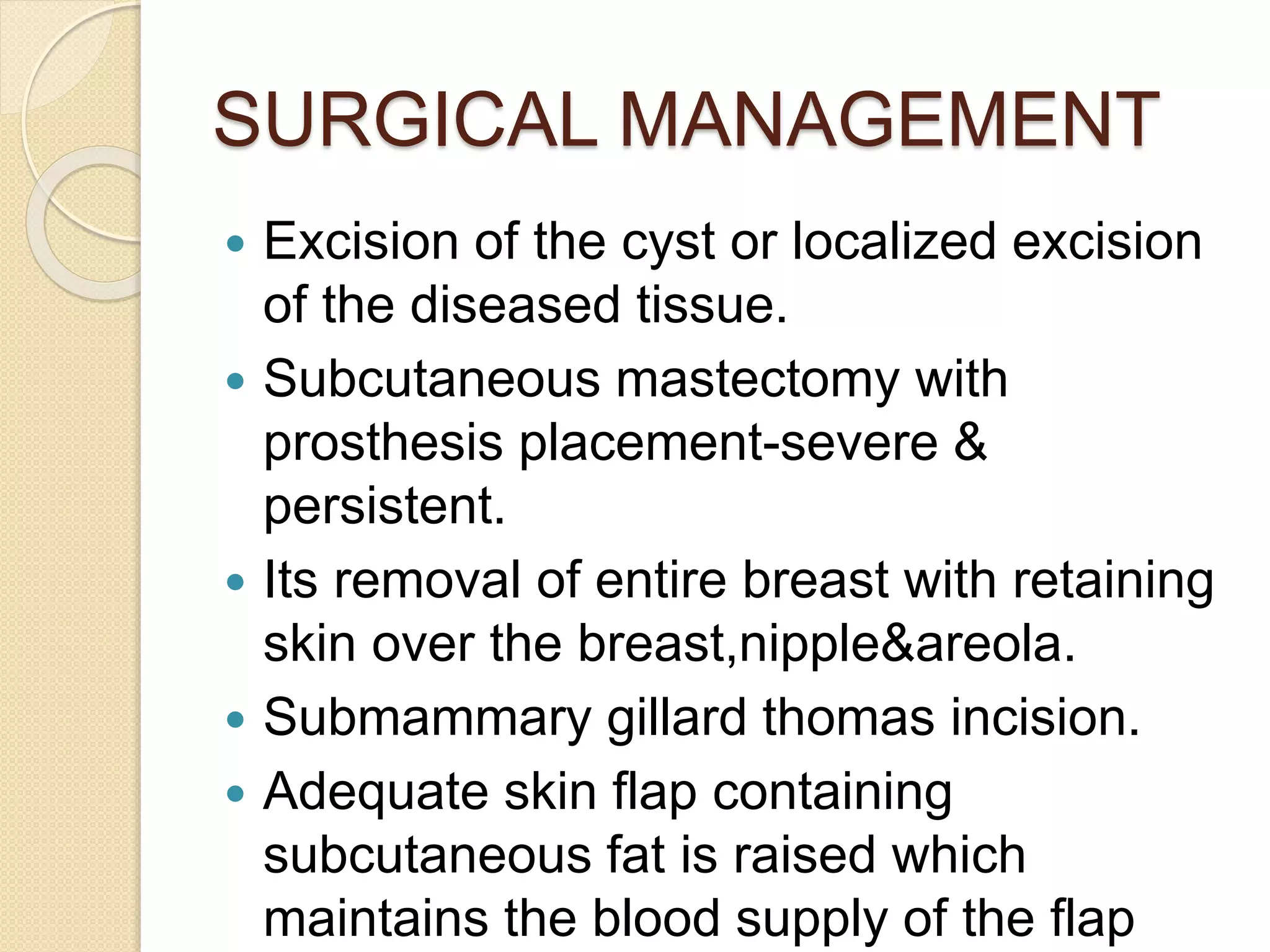 Treatment of benign breast diseases | PPTX