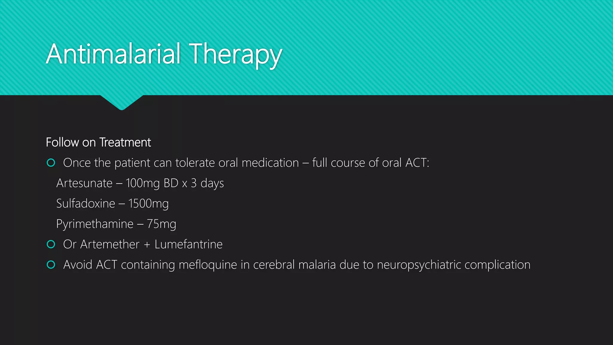 Treatment of complicated malaria | PPTX