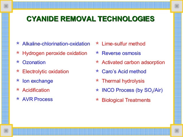 Cyanide Removal Drinking Water Cyanide Removal Drinking Water