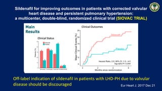 Eur Heart J. 2017 Dec 21
Sildenafil for improving outcomes in patients with corrected valvular
heart disease and persisten...