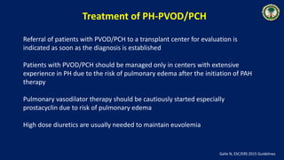 Treatment of PH-PVOD/PCH
Referral of patients with PVOD/PCH to a transplant center for evaluation is
indicated as soon as ...