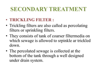 Treatment of sewage | PPTX