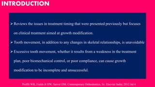 Treatment of skeletal problems in children and preadolescents | PPTX