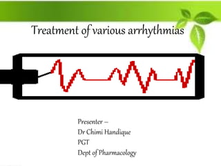 Treatment of various arrhythmias
Presenter –
Dr Chimi Handique
PGT
Dept of Pharmacology
 