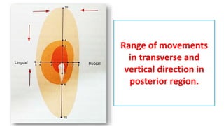 Range of movements
in transverse and
vertical direction in
posterior region.
 