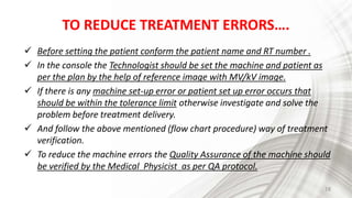Treatment verification and set up errors | PPTX