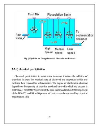 28
Fig. (10) show on Coagulation & Flocculation Process
3.2.b) chemical precipitation
Chemical precipitation in wastewater...