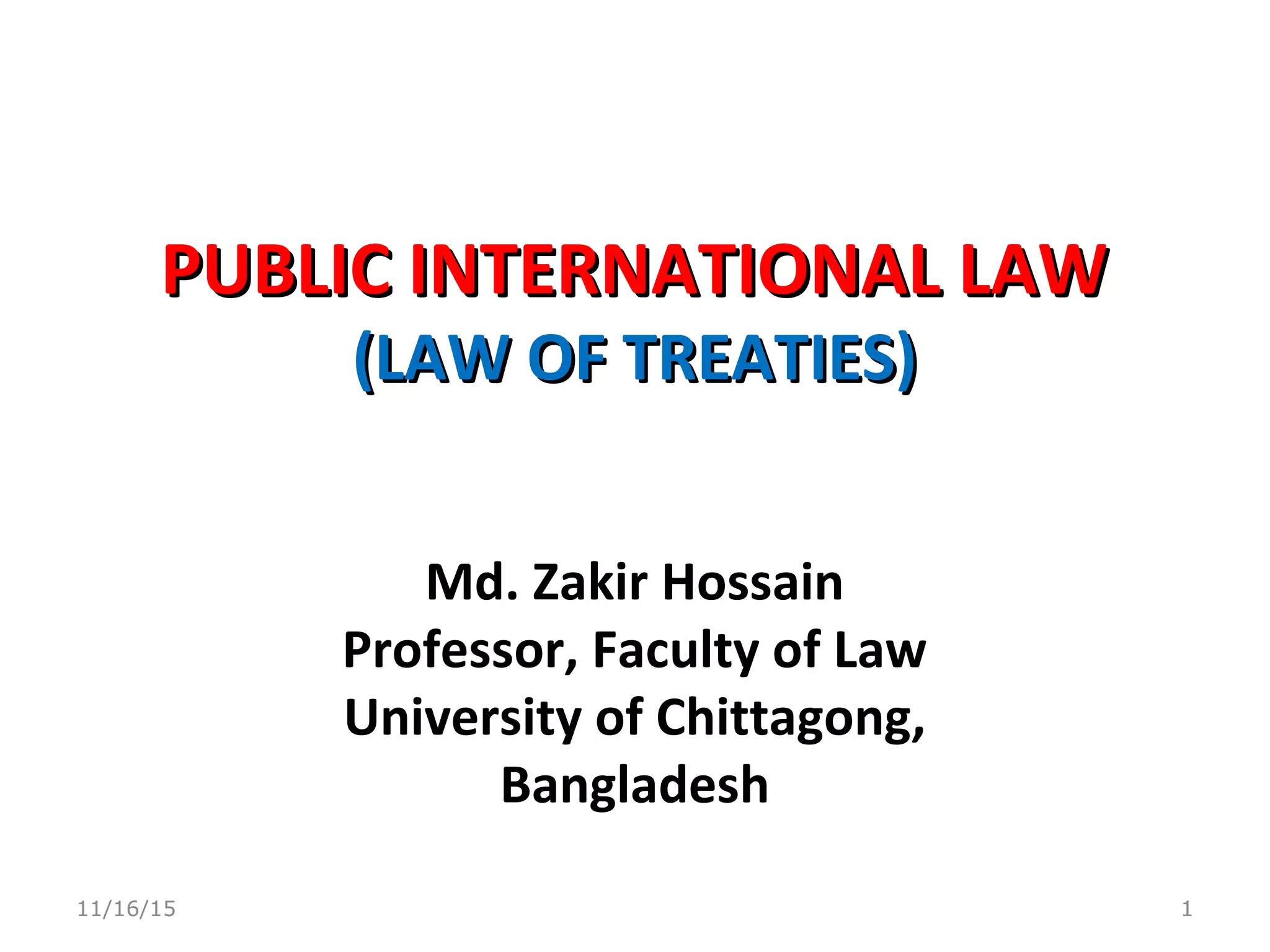 Law of Treaties - International Law | PPT
