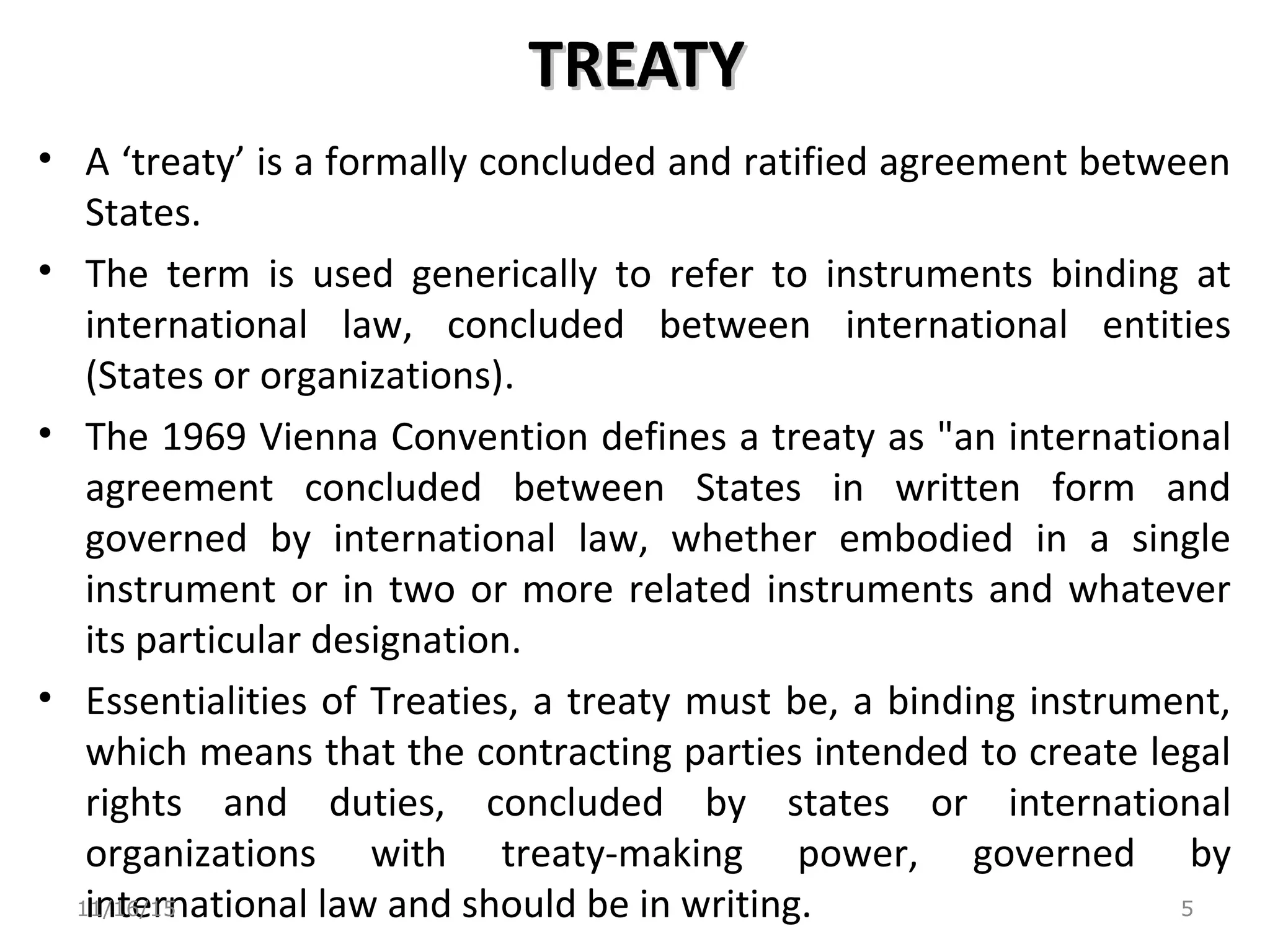 Law of Treaties - International Law | PPT
