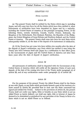 Treaty of San Francisco | PDF