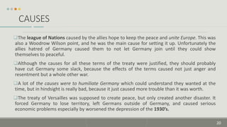 Slides explaining the Treaty of Versailles | PPTX