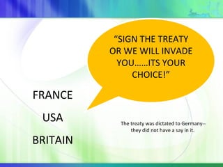Treaty Of Versailles And World Depression Ppt