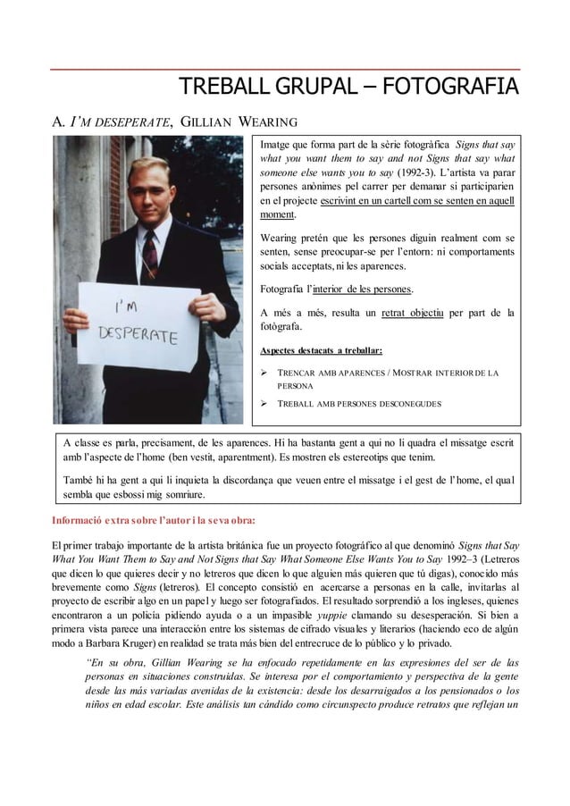 Idees de les fotografies mostrades | PDF