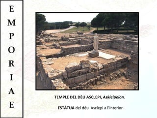 TEMPLE DEL DÉU ASCLEPI,  Askleípeion.  ESTÀTUA  del déu  Asclepi a l’interior 