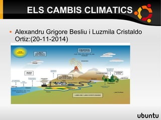 ELS CAMBIS CLIMATICS
 Alexandru Grigore Besliu i Luzmila Cristaldo
Ortiz:(20-11-2014)
 