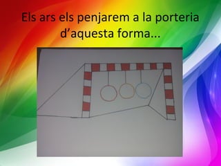 Els ars els penjarem a la porteria 
d’aquesta forma... 
 