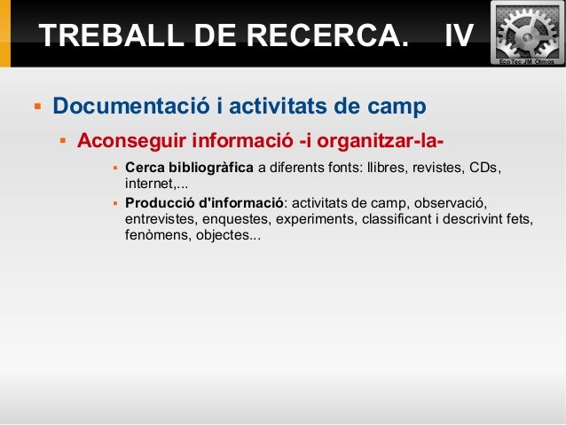 treball de recerca Borsa de treball orientació les facultats i departaments de la urv convoquen cada curs premis als millors treballs de recerca relacionats amb les matèries. treball de recerca Borsa de treball orientació les facultats i departaments de la urv convoquen cada curs premis als millors treballs de recerca relacionats amb les matèries.