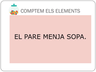 COMPTEM ELS ELEMENTS



EL PARE MENJA SOPA.
 