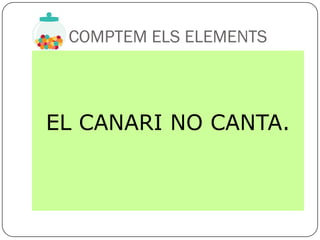 COMPTEM ELS ELEMENTS



EL CANARI NO CANTA.
 