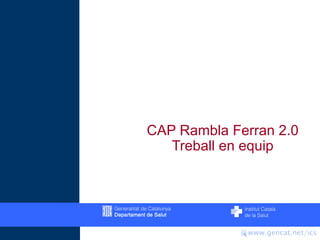 CAP Rambla Ferran 2.0
   Treball en equip
 