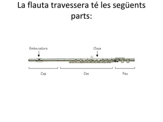 La flauta travessera té les següents
               parts:
 