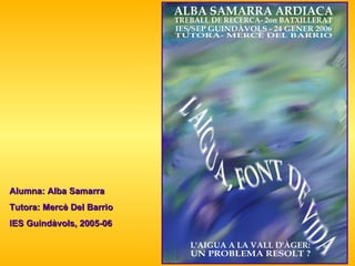 Alumna: Alba Samarra Tutora: Mercè Del Barrio IES Guindàvols, 2005-06 