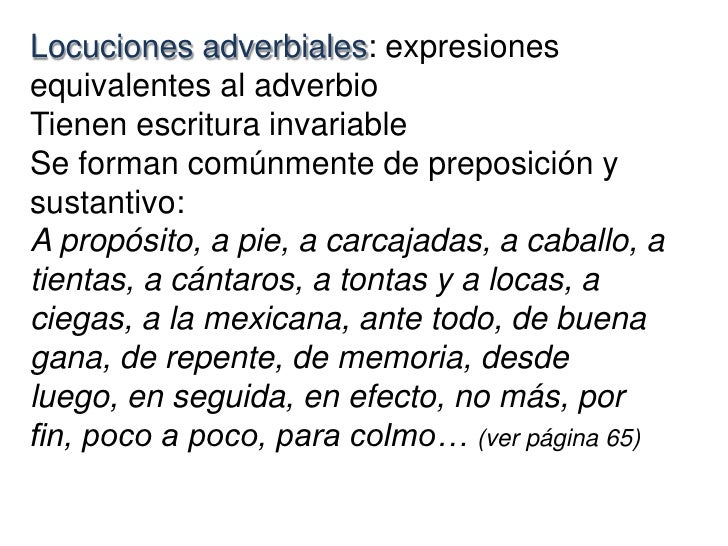 EL ADVERBIO - TALLER DE REDACCIÓN II
