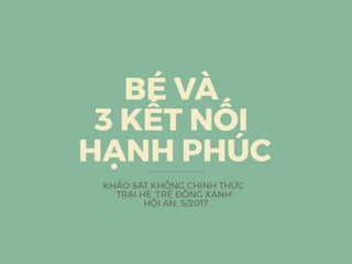 Tre Dong Xanh - Khao Sat 3 Ket Noi Hanh Phuc 0517