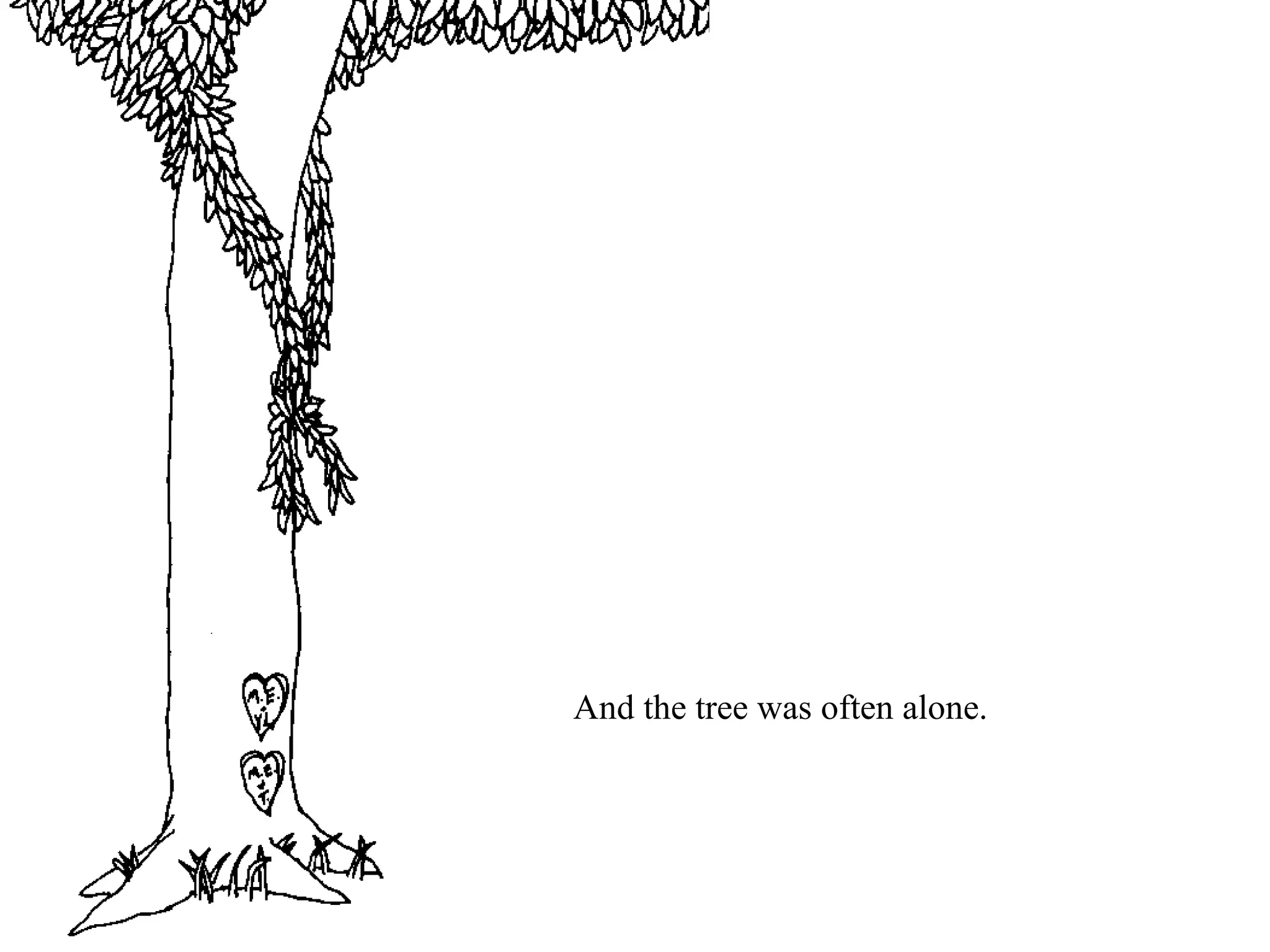 And the tree was often alone.
 